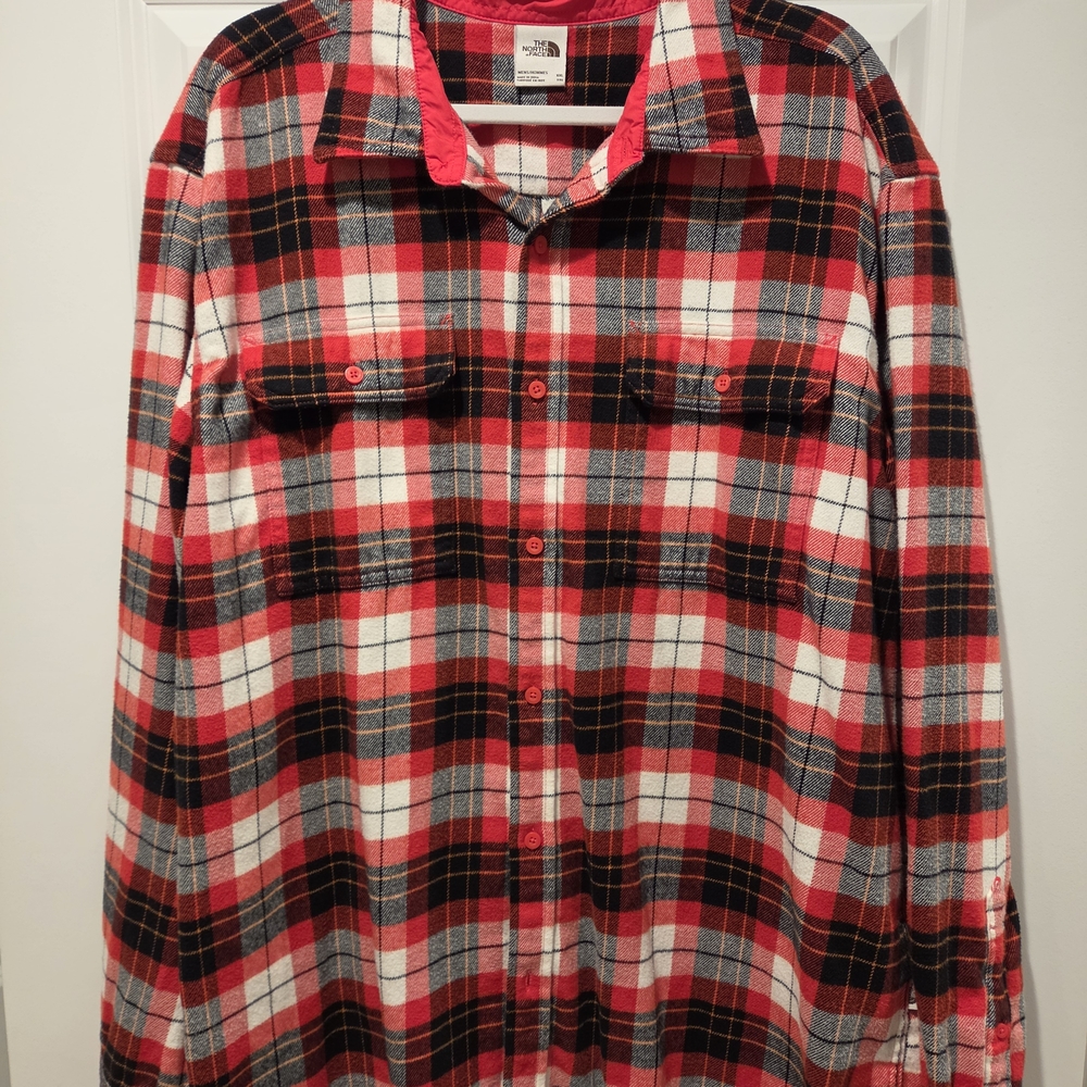 The North Face Red, Black & White Plaid Button-Down Shirt